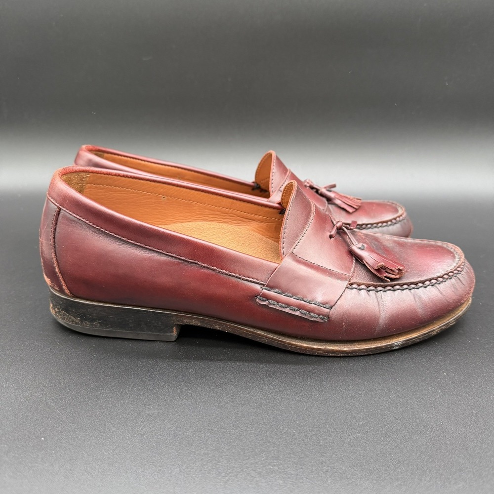 Rockport Shoes Mens 10 Wide Loafer Burgundy Leather Slip On Tasseled